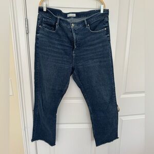 Loft High Waist Kick Crop Denim Jeans Size 16